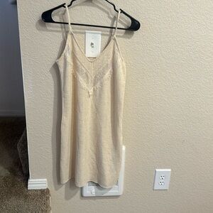 Loved crochet mini dress .